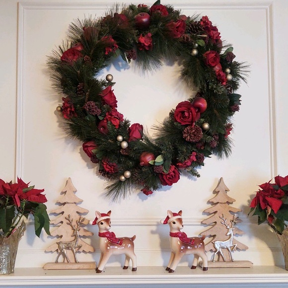 🎁Ceramic Deer in Holiday Scarf and Santa Hat - Set of 2 - NWOT - Picture 6 of 6